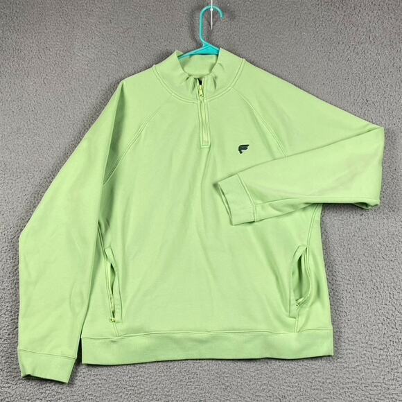 Fabletics 1/4 Zip Pullover Sweater Men's Medium Lime Green Causal Performance - Picture 1 of 7